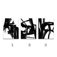 Charger l'image dans la galerie, Black and White Abstract Paint Brush Art