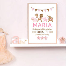 Load image into Gallery viewer, Personalized Baby Girl Birth Canvas