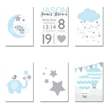 Load image into Gallery viewer, Baby Personalized Birth Nursery Art
