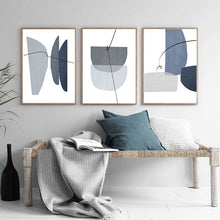 Charger l'image dans la galerie, Blue Gray Geometric Abstract Art
