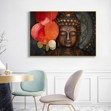 Load image into Gallery viewer, Bronze Buddha Carved Statue Wall Art