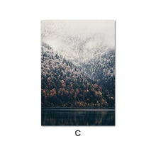 Load image into Gallery viewer, Nordic Foggy Forest Adventure Canvas Art