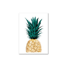 Load image into Gallery viewer, Scandinavian Golden Pineapple Leaf Wall Print