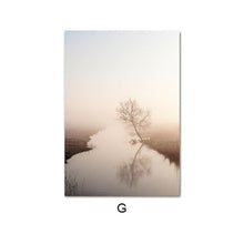 Load image into Gallery viewer, Scandinavian Mountain Lake Bridge Wall Art