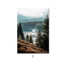 Load image into Gallery viewer, Scandinavian Mountain Lake Bridge Wall Art