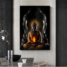 Load image into Gallery viewer, Meditation Golden Buddha Statue Art