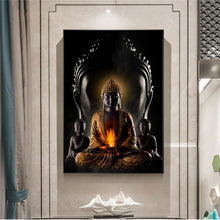 Load image into Gallery viewer, Meditation Golden Buddha Statue Art