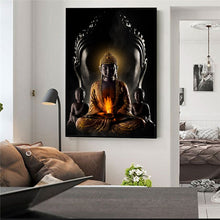 Load image into Gallery viewer, Meditation Golden Buddha Statue Art