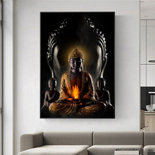 Load image into Gallery viewer, Meditation Golden Buddha Statue Art