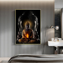 Load image into Gallery viewer, Meditation Golden Buddha Statue Art