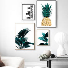 Load image into Gallery viewer, Scandinavian Golden Pineapple Leaf Wall Print