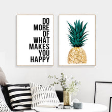 Load image into Gallery viewer, Scandinavian Golden Pineapple Leaf Wall Print