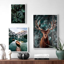 Load image into Gallery viewer, Nordic Foggy Forest Adventure Canvas Art