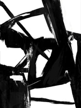 Charger l'image dans la galerie, Black and White Abstract Paint Brush Art