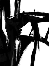 Charger l'image dans la galerie, Black and White Abstract Paint Brush Art