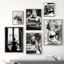 Load image into Gallery viewer, Black White Fashion Women Portrait