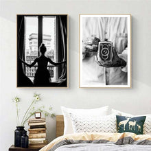 Load image into Gallery viewer, Black White Fashion Women Portrait
