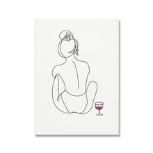 Load image into Gallery viewer, Woman Drinking Wine Abstract Lining