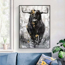 Charger l'image dans la galerie, Black Bull Abstract Painting