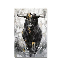 Charger l'image dans la galerie, Black Bull Abstract Painting