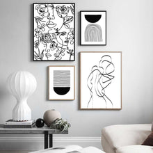 Charger l'image dans la galerie, B&W Woman Body & Moon Abstract Lining