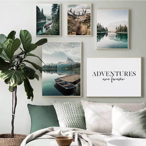 Nordic Mountain Lake Wall Art