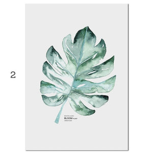 Watercolor Plants Leaf Scandinavian Decor