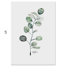 Load image into Gallery viewer, Watercolor Plants Leaf Scandinavian Decor
