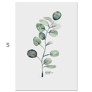 Watercolor Plants Leaf Scandinavian Decor