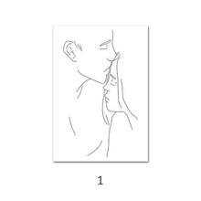 Charger l&#39;image dans la galerie, Abstract Line Drawing Love Couple Wall Art
