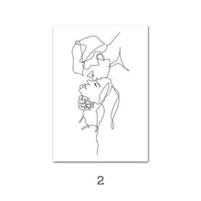 Charger l&#39;image dans la galerie, Abstract Line Drawing Love Couple Wall Art
