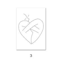 Charger l&#39;image dans la galerie, Abstract Line Drawing Love Couple Wall Art
