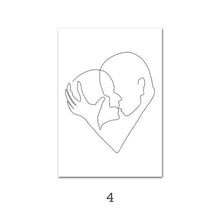 Charger l&#39;image dans la galerie, Abstract Line Drawing Love Couple Wall Art
