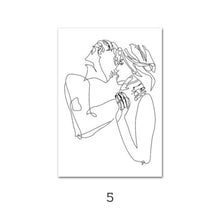 Charger l&#39;image dans la galerie, Abstract Line Drawing Love Couple Wall Art
