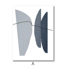 Load image into Gallery viewer, Blue Gray Geometric Abstract Art
