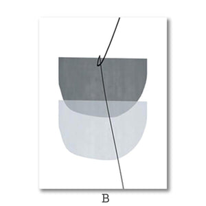 Blue Gray Geometric Abstract Art