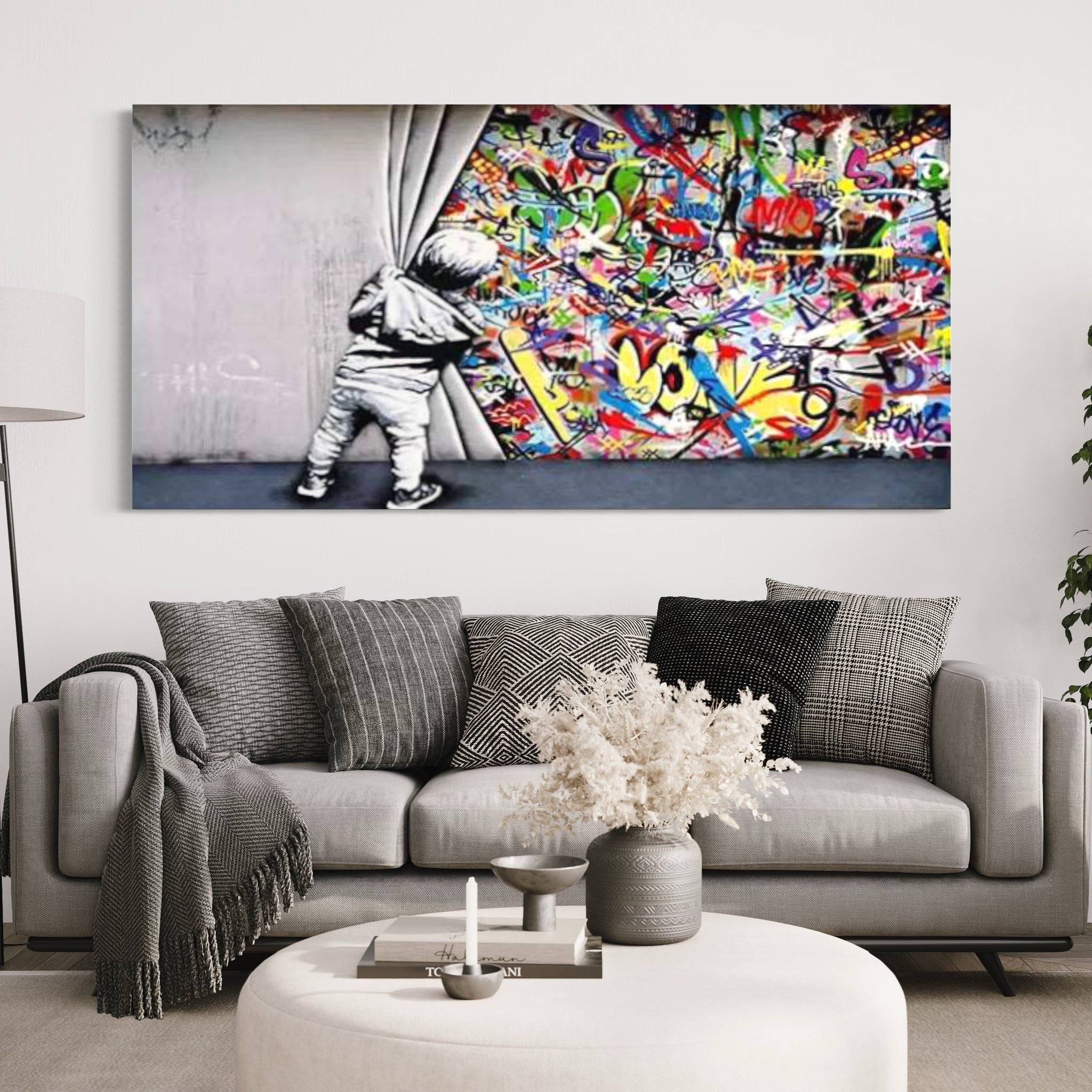 Behind The Curtain - Martin Whatson - Modern Stencil Graffiti Urban Art  Poster for Sale by Teecha