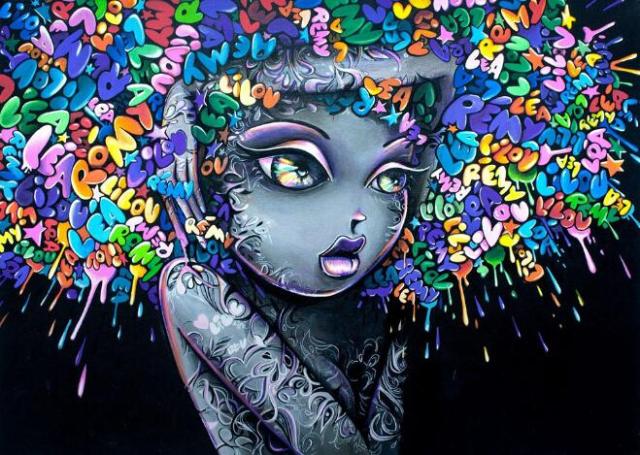Lovely Street Art Girl