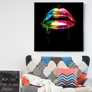 Modern Rainbow Lips Art