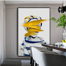 Charger l&#39;image dans la galerie, Modern Woman Portrait - Blue Navy Paint Brush
