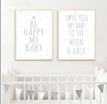 Load image into Gallery viewer, Blue Baby Bear Nursery Art
