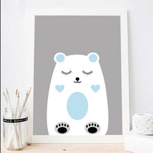 Load image into Gallery viewer, Blue Baby Bear Nursery Art
