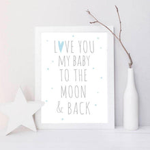 Load image into Gallery viewer, Blue Baby Bear Nursery Art
