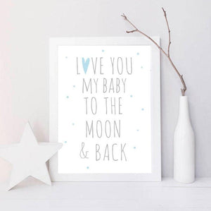 Blue Baby Bear Nursery Art