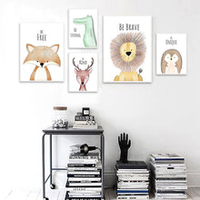 Load image into Gallery viewer, Positive Thinking Animal Nursery Art

