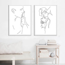 Charger l&#39;image dans la galerie, Abstract Line Drawing Love Couple Wall Art

