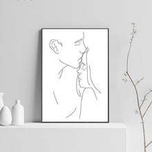 Charger l&#39;image dans la galerie, Abstract Line Drawing Love Couple Wall Art
