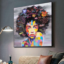 Charger l&#39;image dans la galerie, Abstract African Girl Hair Graffiti Art
