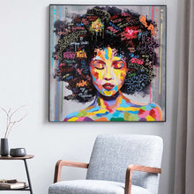 Charger l&#39;image dans la galerie, Abstract African Girl Hair Graffiti Art
