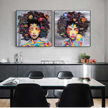 Charger l&#39;image dans la galerie, Abstract African Girl Hair Graffiti Art
